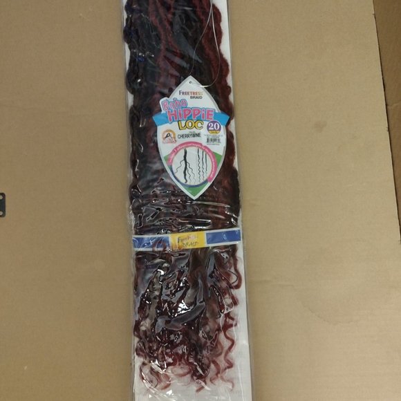 BOHO HIPPIE LOC 20" (CHERRYWINE) - Freetress Synthetic Crochet Braiding Hair NEW - Picture 2 of 6